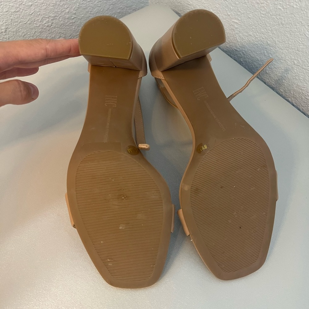 NWOT INC Women's Lexini Two-Piece Sandals Leather Beige Size 8.5 - Picture 5 of 10